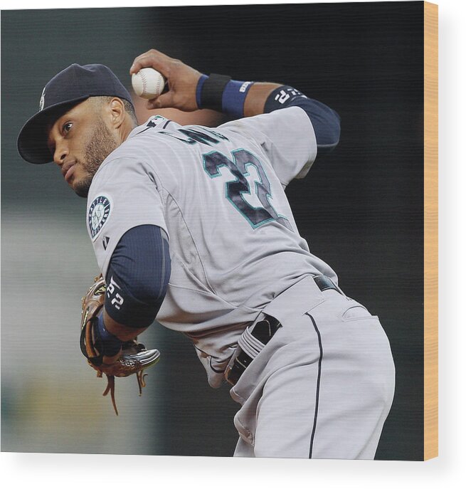 American League Baseball Wood Print featuring the photograph Seattle Mariners V Houston Astros by Bob Levey