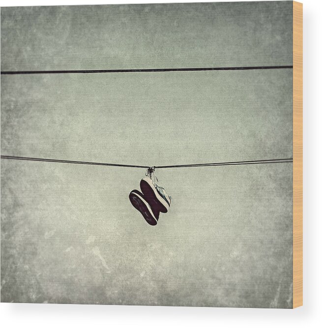 Shoes Wood Print featuring the photograph All Tied Up by Melanie Lankford Photography