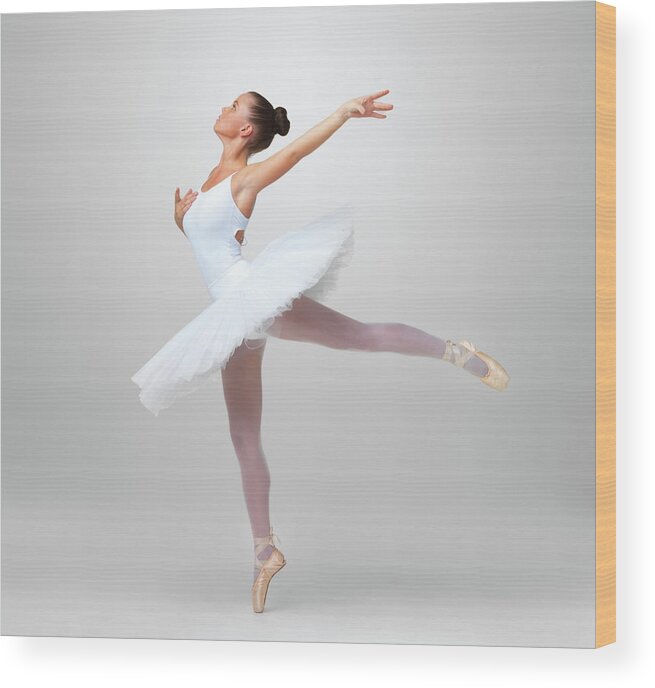 Ballet Dancer Wood Print featuring the photograph Beautiful Ballet Dancer Practicing by Yuri