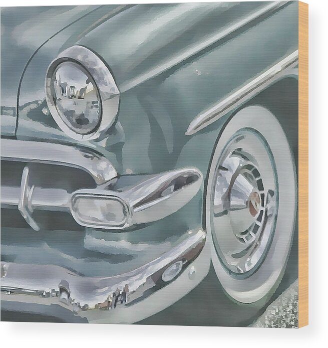 Victor Montgomery Wood Print featuring the photograph Bel Air headlight by Vic Montgomery