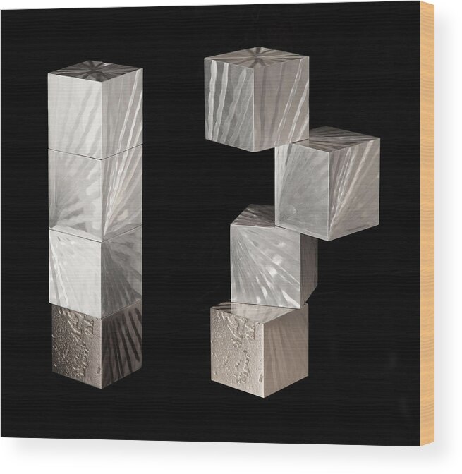 Aluminum Wood Print featuring the sculpture Blocks II by Rick Roth