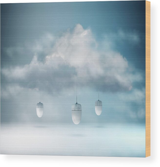 Internet Wood Print featuring the photograph Cloud Computing Netwok by Colin Anderson