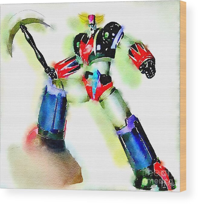 Grendizer Wood Print featuring the painting Come On by HELGE Art Gallery