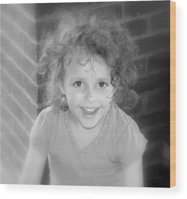 Girl Wood Print featuring the photograph Curly by Deborah Crew-Johnson