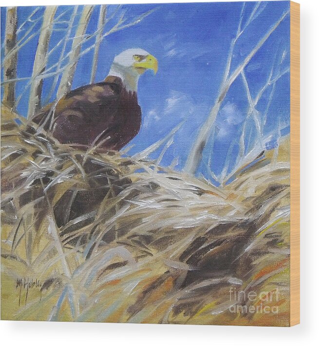 Eagle Wood Print featuring the painting Eagles Nest by Mary Hubley
