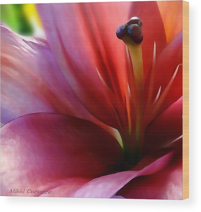 Floral Wood Print featuring the photograph Floral Closeup by Mikki Cucuzzo