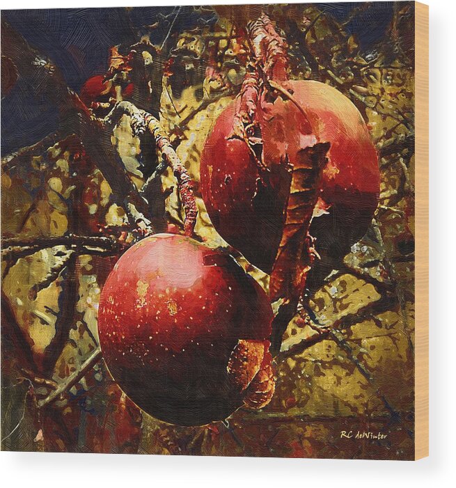 Apples Wood Print featuring the painting Forbidden Fruit by RC DeWinter