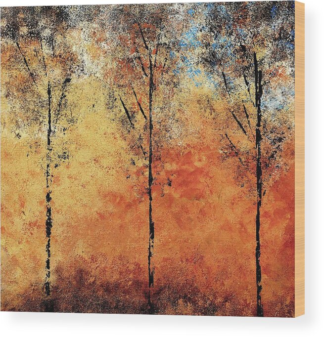 Hot Wood Print featuring the painting Hot Hillside by Linda Bailey