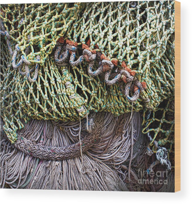 Nets And Knots Number Three Wood Print featuring the photograph Nets And Knots Number Three by Elena Nosyreva