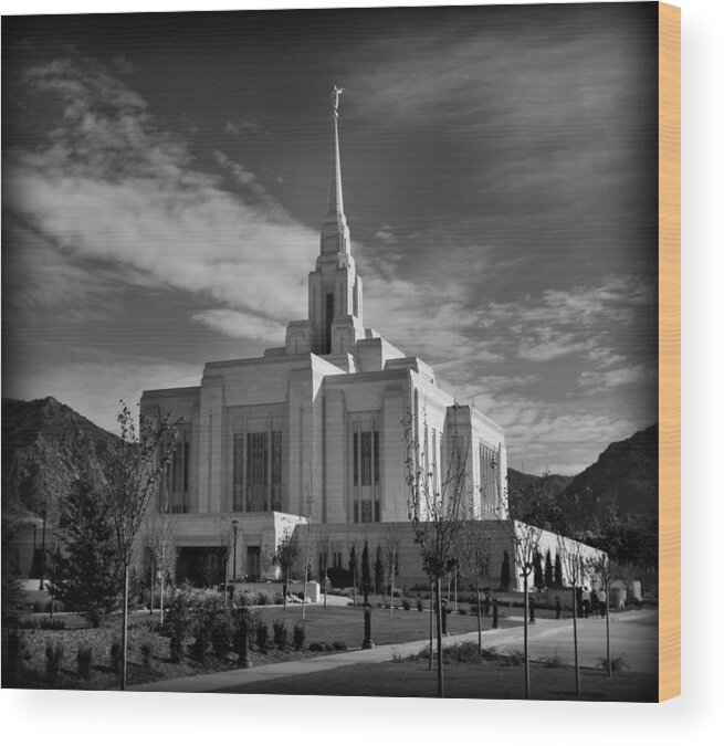 Temple Wood Print featuring the photograph Ogden Utah LDS Temple by Nathan Abbott