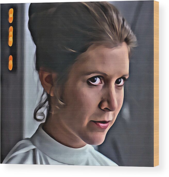 Princess Leia Wood Print featuring the painting Princess Leia by Florian Rodarte