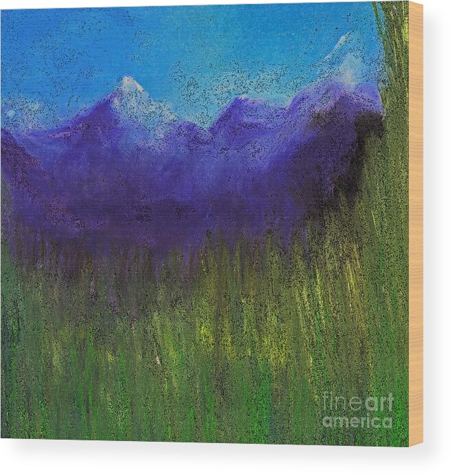  Wood Print featuring the painting Purple Mountains by jrr by First Star Art