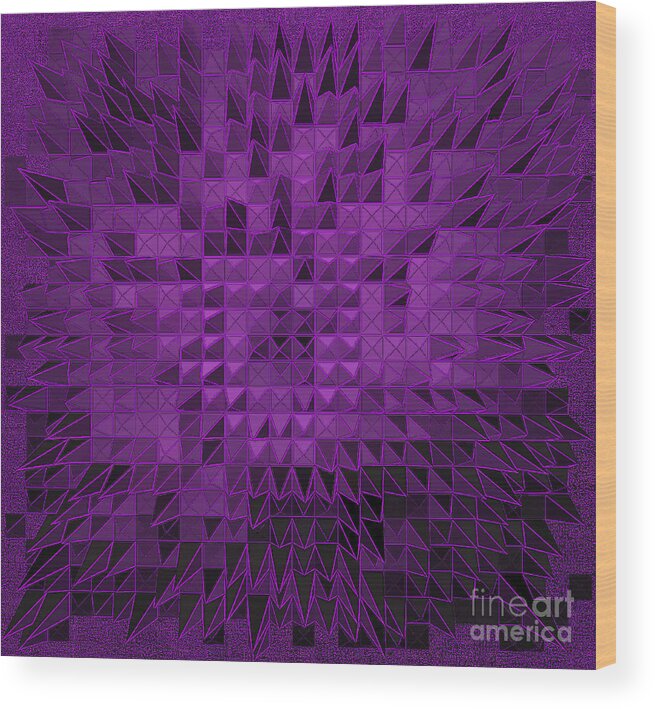 Nude Wood Print featuring the painting Purple Quilt by Alys Caviness-Gober