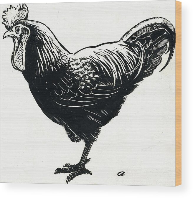 The Hen Wood Print featuring the painting The Hen by George Adamson