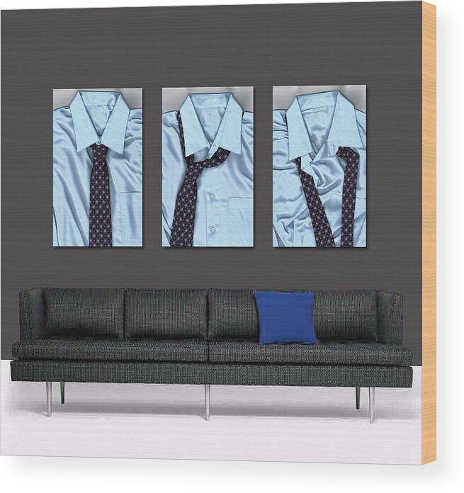 Tie Wood Print featuring the photograph Tying One On - Men's Tie Art By Sharon Cummings by Sharon Cummings