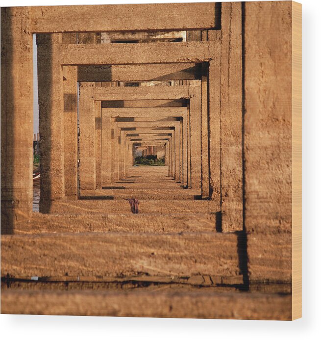 Ayeyarwady River Wood Print featuring the photograph U Bein Bridge, Mandalay, Myanmar by Ivanmateev