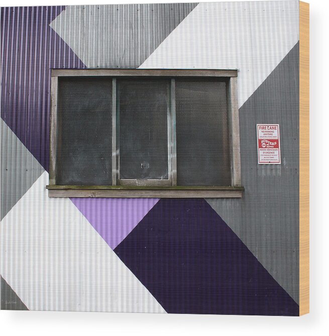 Purple Wood Print featuring the mixed media Urban Window- photography by Linda Woods