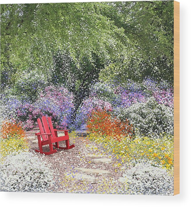 Garden Wood Print featuring the mixed media When May Comes by Kume Bryant