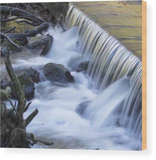 River Clwyd Wood Print featuring the photograph White Water by Spikey Mouse Photography