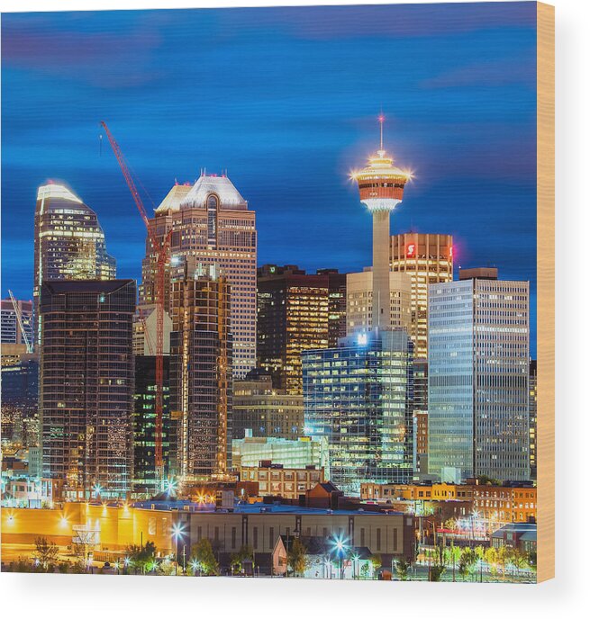 Calgary Wood Print featuring the photograph Bankers and Tower by David Buhler