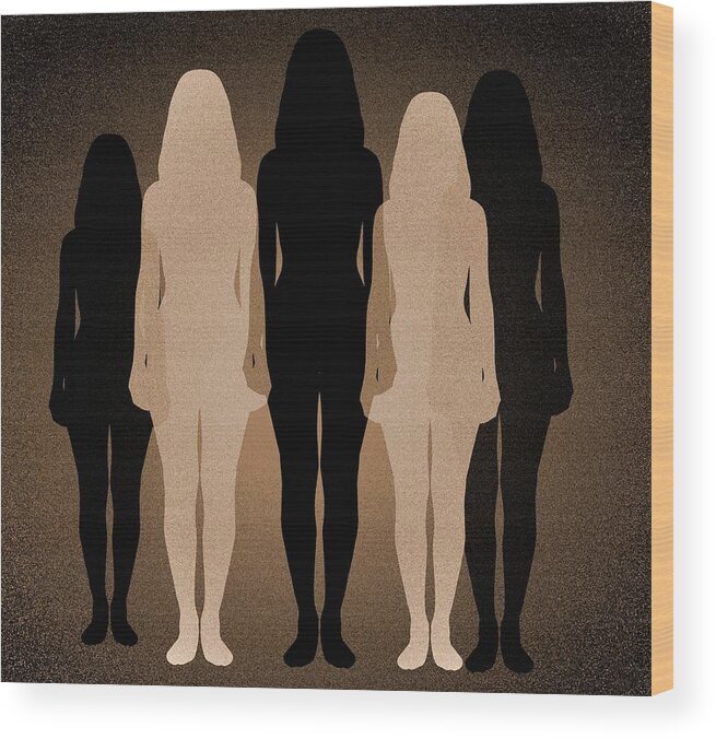 Human Wood Print featuring the photograph Female Identity, Conceptual Image by Victor De Schwanberg