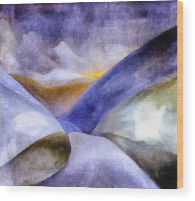 Blue Wood Print featuring the painting Abstract Mountain Landscape by Michelle Calkins