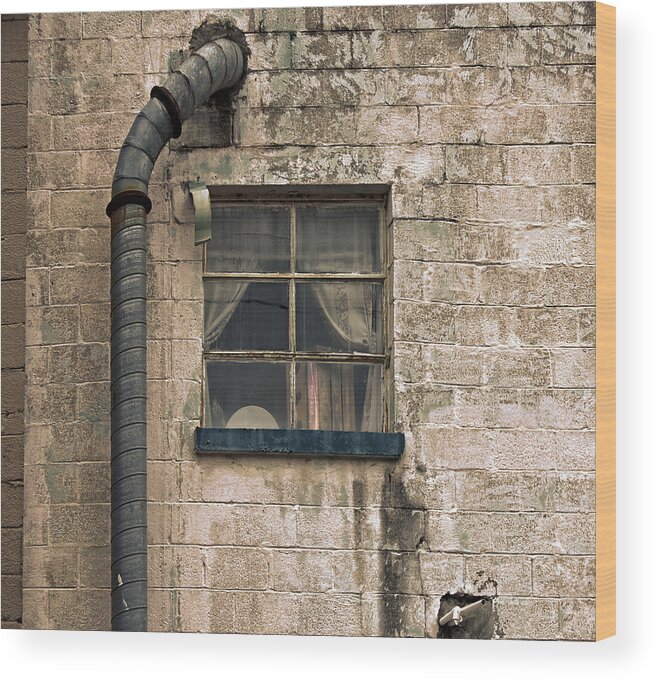 Window Photography Wood Print featuring the photograph Alley View by Steven Michael