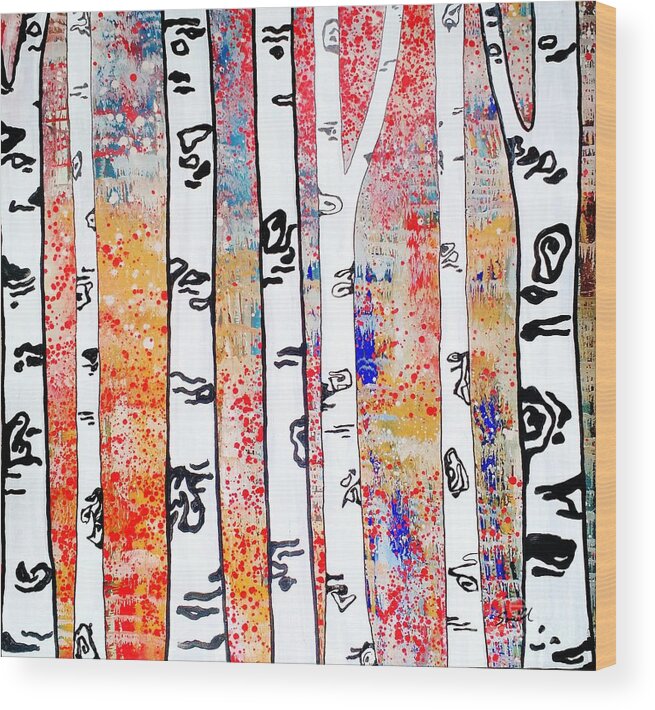 Aspen Wood Print featuring the painting Aspen Woods by Amy Sorrell