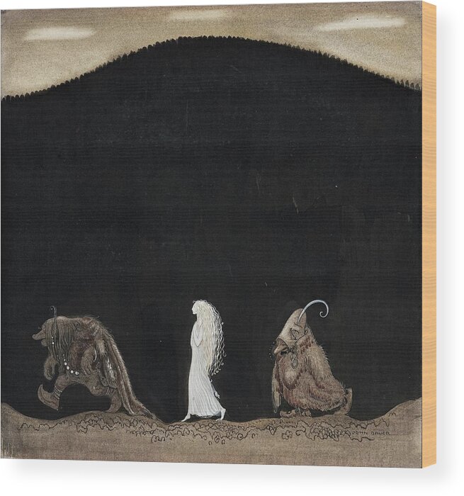 John Bauer Wood Print featuring the painting Bianca Maria And Trolls by John Bauer