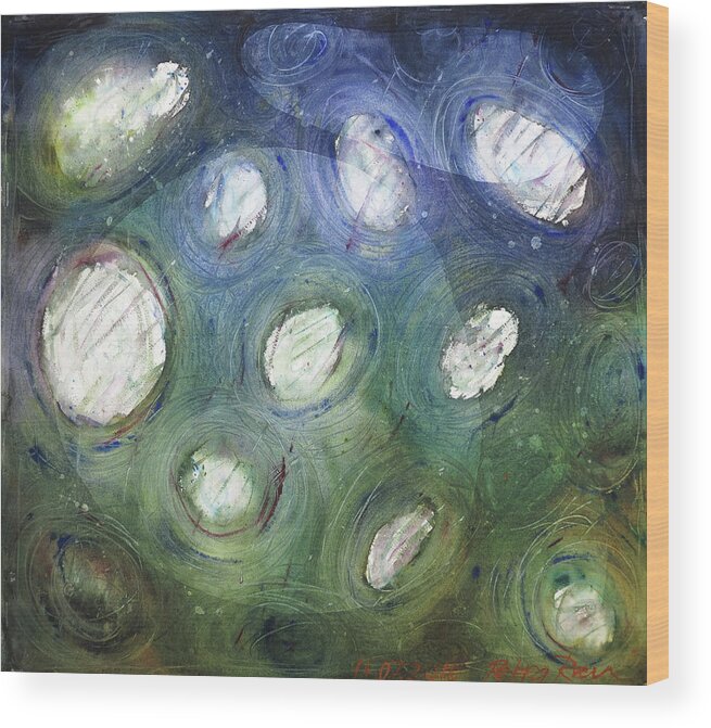 Painting Wood Print featuring the painting Bubbles II by Petra Rau