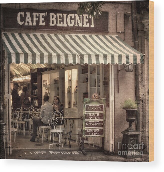 Beignet Wood Print featuring the photograph Cafe Beignet 2 by Jerry Fornarotto