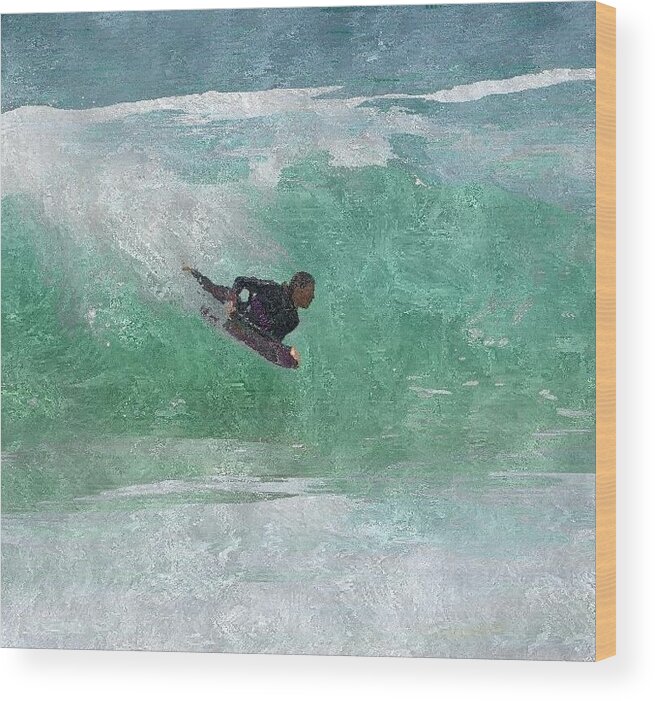 Surf Wood Print featuring the photograph Catch a Wave by Bill Hamilton