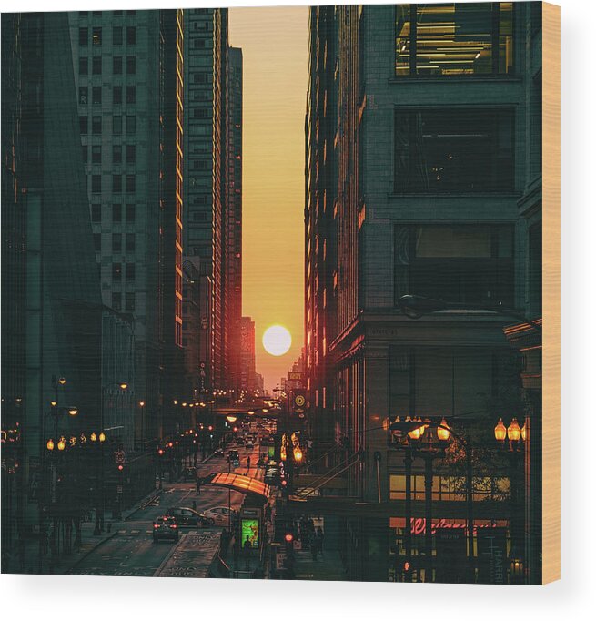 Chicago Wood Print featuring the photograph ChicagoHenge by Nisah Cheatham