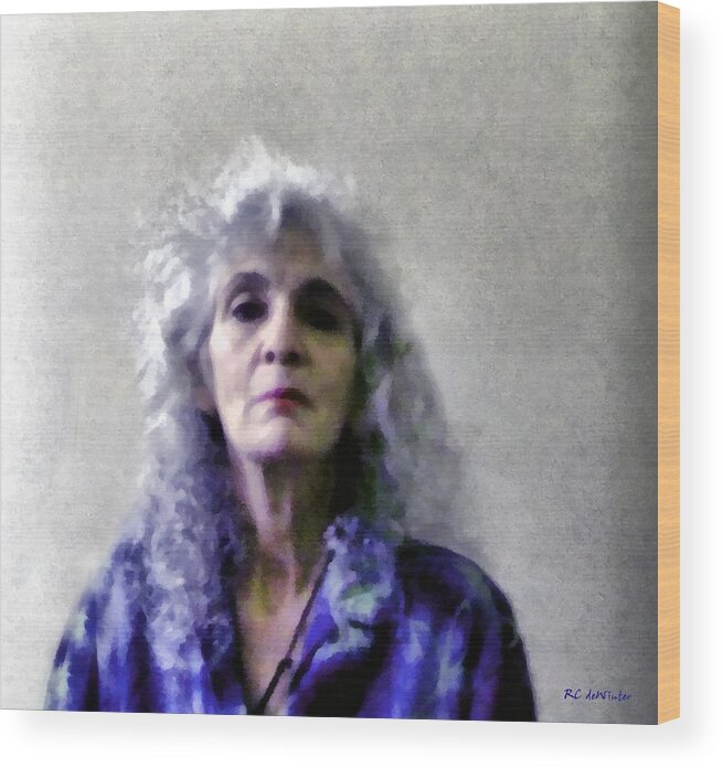 Portrait Wood Print featuring the painting Defiance by RC DeWinter