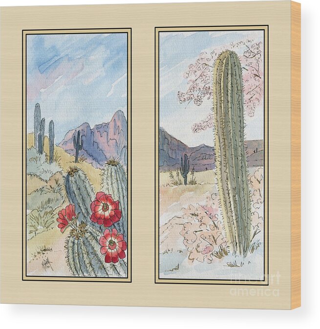 Desert Wood Print featuring the painting Desert Sands by Marilyn Smith