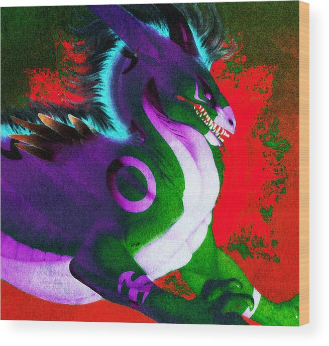 Dragon Wood Print featuring the digital art Dragon Lair by Digital Art Cafe