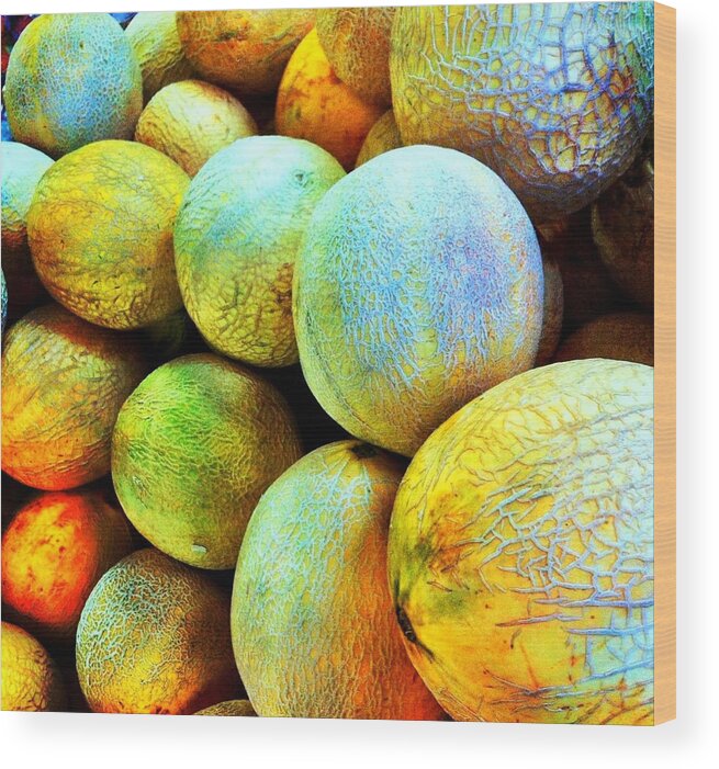 Produce Store Wood Print featuring the photograph Florida Cantaloupe by Carlos Avila