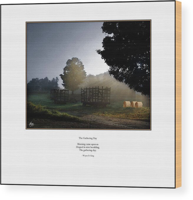  Wood Print featuring the photograph Gathering Day Haiku Poster by Wayne King