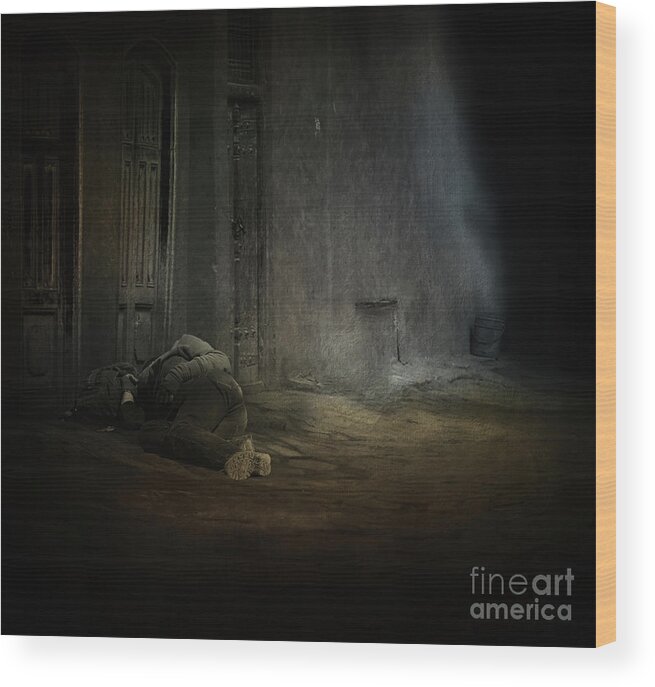 Homeless Wood Print featuring the digital art Invisible by Jim Hatch