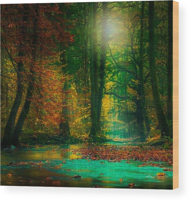 Magical Wood Print featuring the digital art Magical Forest by Digital Art Cafe