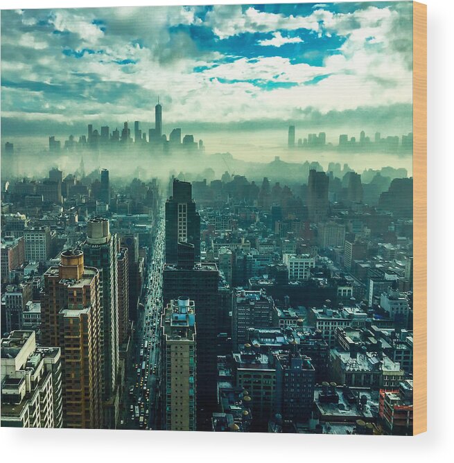 New York City Wood Print featuring the photograph Manhattan NYC by Britten Adams