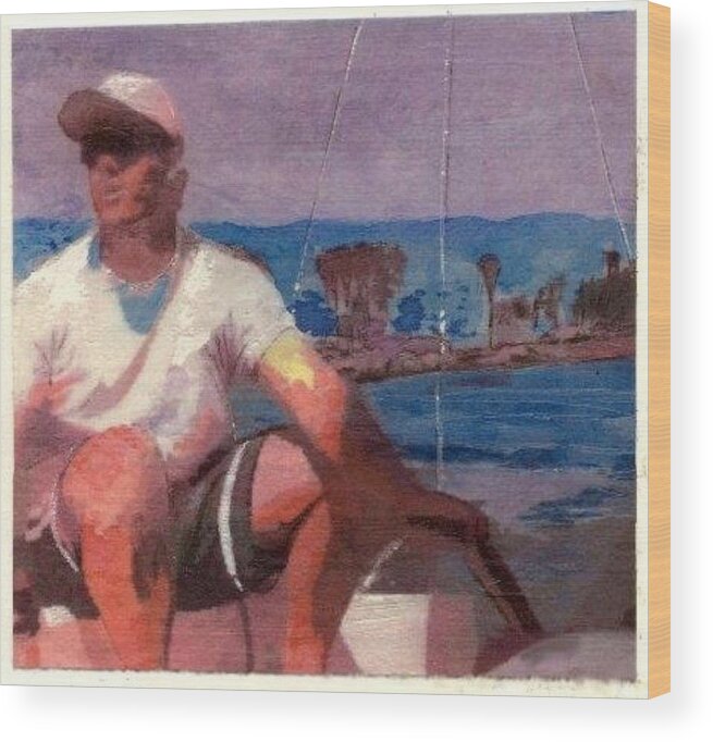 Sailing Wood Print featuring the painting Mike by John Brisson
