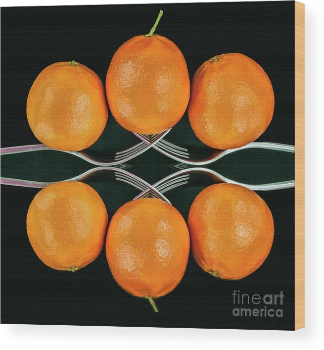 Oranges Wood Print featuring the photograph Orange Balance by Shirley Mangini