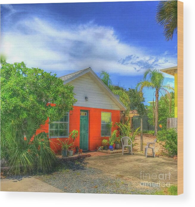 House Wood Print featuring the photograph Orange Beach House by Debbi Granruth
