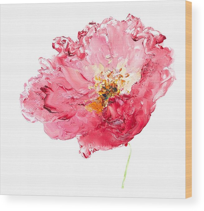 Poppies Wood Print featuring the painting Red Poppy painting by Jan Matson