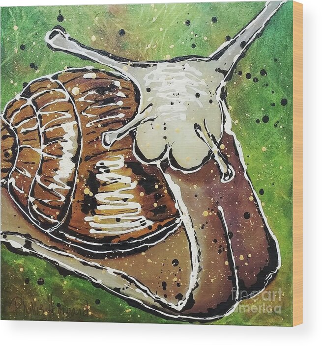 Snail Wood Print featuring the painting RV ing by Phyllis Howard