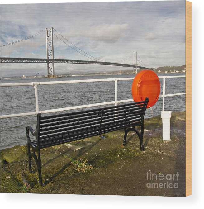 Bench Wood Print featuring the photograph Seaside Bench by Elena Perelman