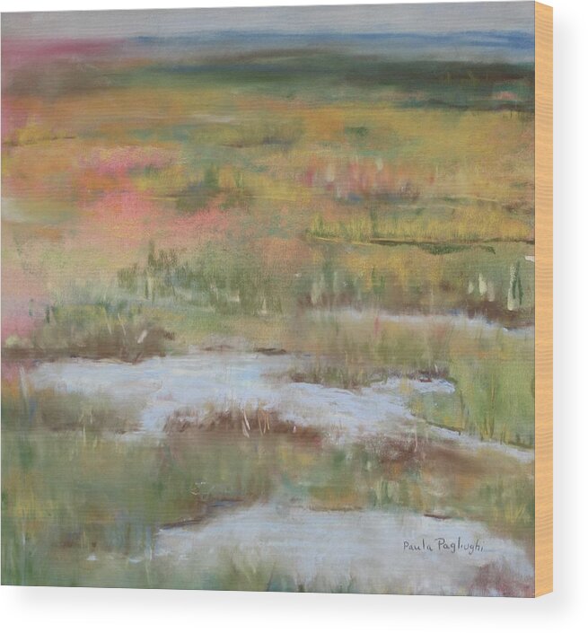 Painting Wood Print featuring the painting South Jersey Marsh by Paula Pagliughi