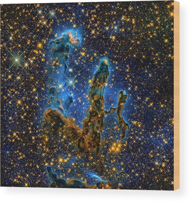 Pillars Of Creation Wood Print featuring the photograph Space image Pillars of Creation infrared light by Matthias Hauser