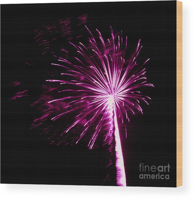Firework Wood Print featuring the photograph Universe Wishing by Leah McPhail